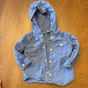Old Navy Kids Blue Jean Jacket with Hood